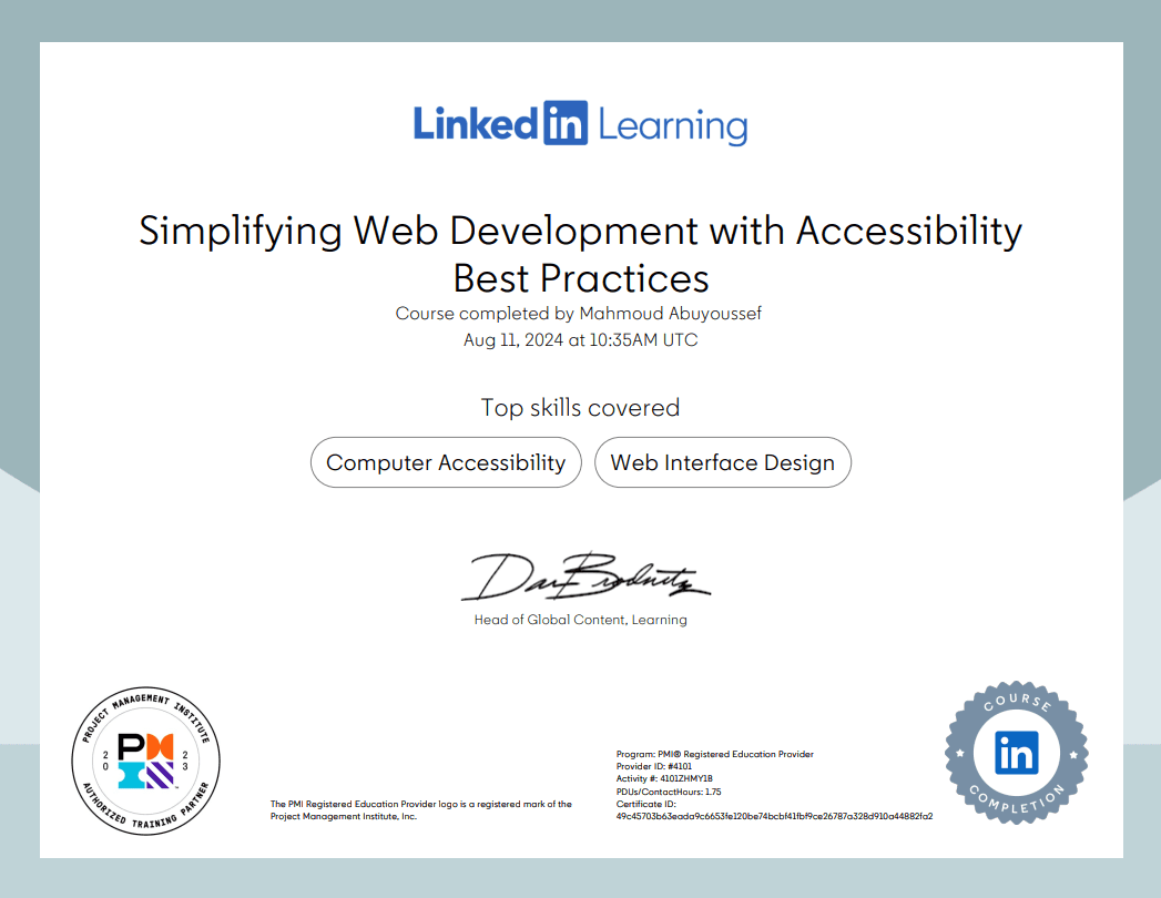 Simplifying Web Development with Accessibility Best Practices by PMI