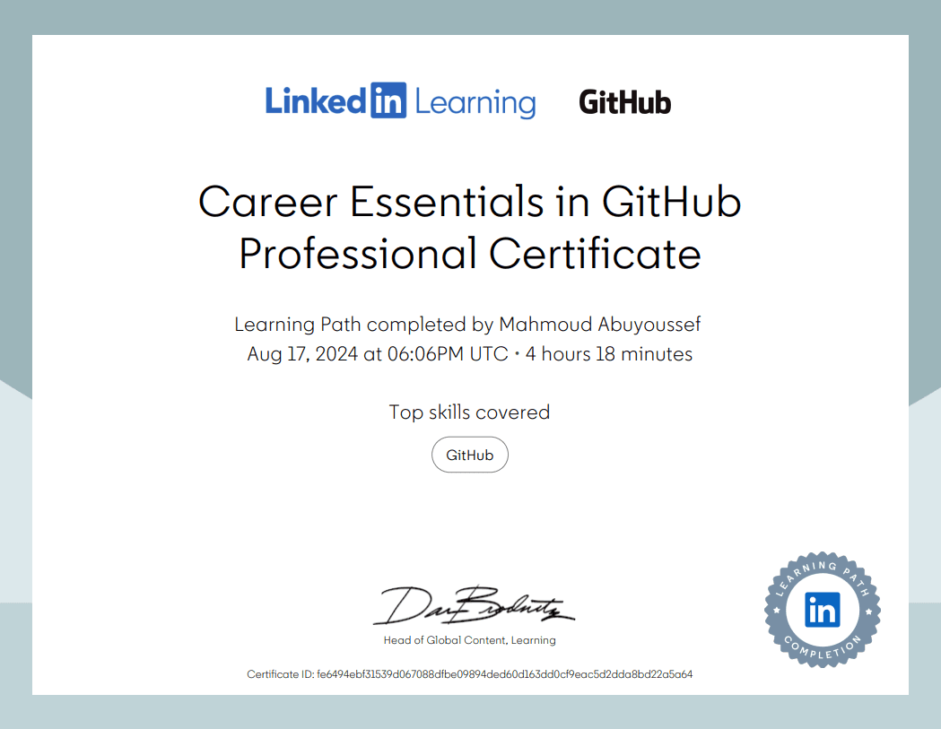 Career Essentials in GitHub Professional Certificate