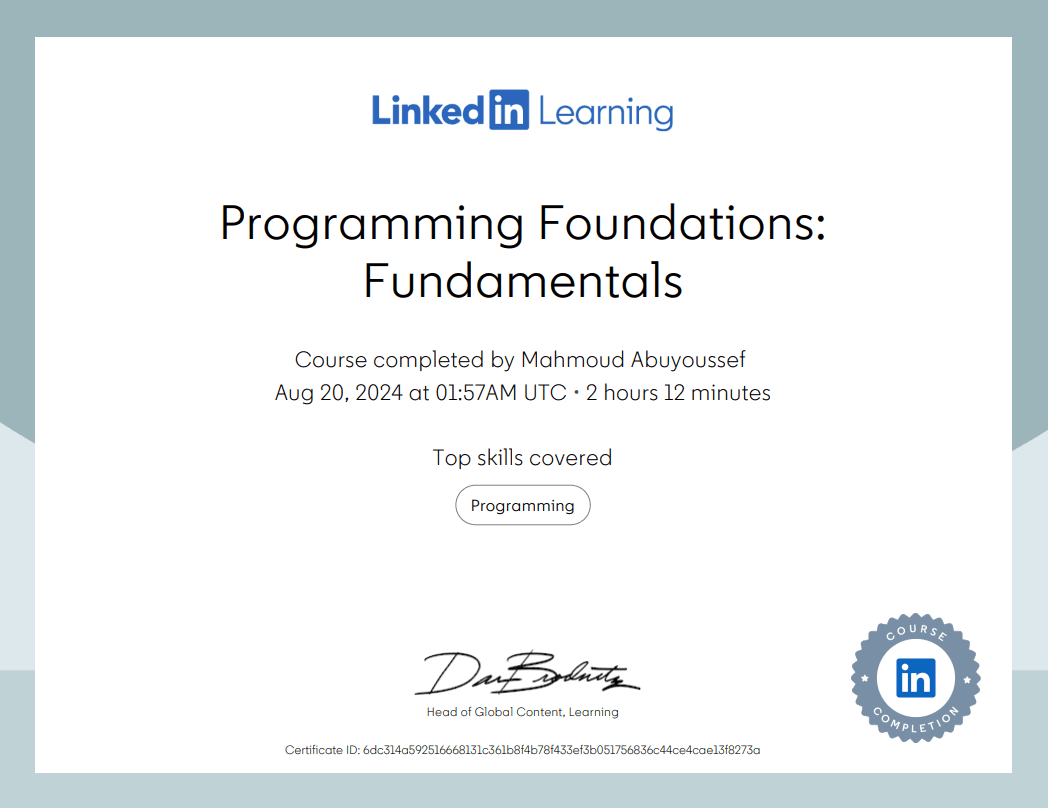 Programming Foundations: Fundamentals